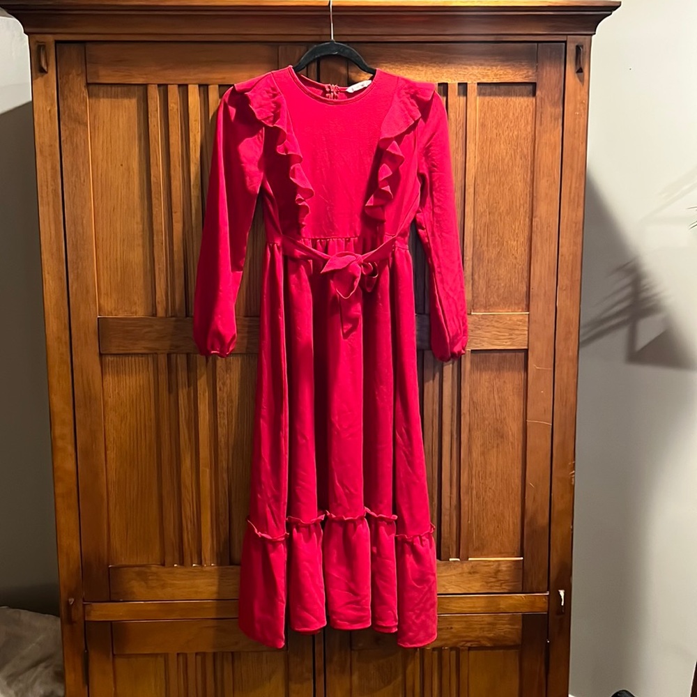 Red Ruffle Dress